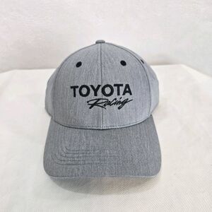 Toyota Racing Hat Cap Strap Back One Size Gray Racing Embroidered Script Mens